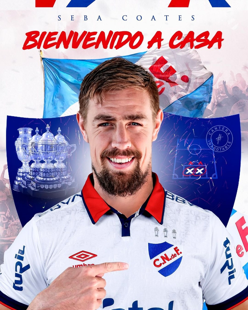 Nacional hizo oficial la llegada de Sebastián Coates un refuerzo de