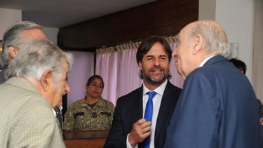 Lacalle, Mujica y Sanguinetti viajaron juntos a Brasil