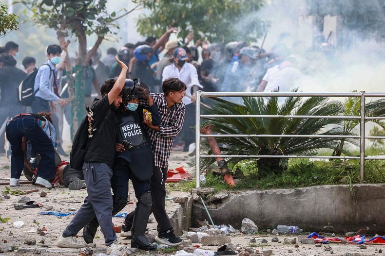Protestas en Nepal.