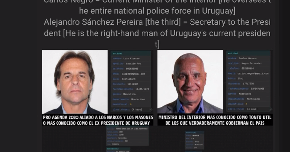 Hackers crean buscador con datos privados de uruguayos y difunden información de Lacalle Pou y Carlos Negro