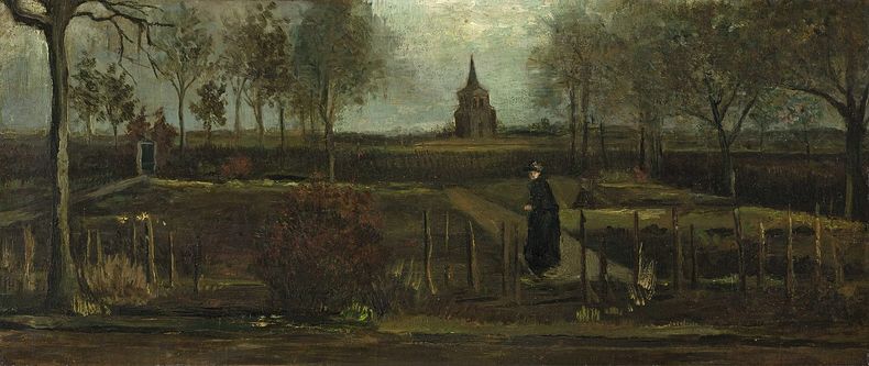 El jardín del presbiterio de Nuenen en primavera, obra recuperada de Vincent Van Gogh