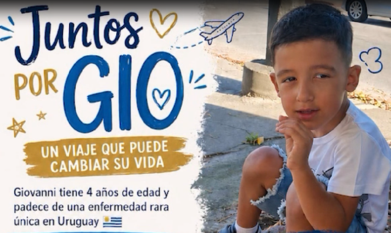 Giovanni, el único uruguayo con síndrome de WAGR, recauda fondos para viajar a Estados Unidos y tratarse