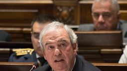 El ministro del Interior, Luis Alberto Heber, en el Parlamento.