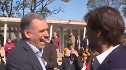 El intendente de Canelones, Yamandú Orsi, y el presidente de la República, Luis Lacalle Pou.