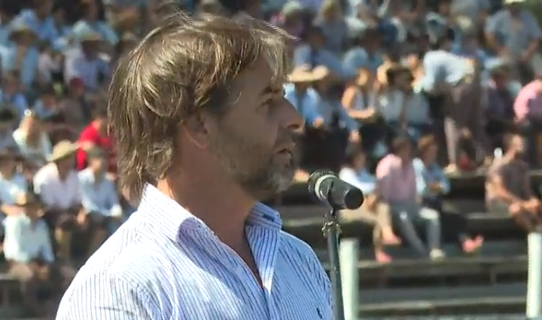 El presidente de la República, Luis Lacalle Pou, inauguró el ruedo de la Fiesta de la Patria Gaucha 2024.