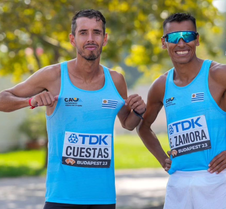 Los atletas uruguayos Nicolás Cuestas y Andrés Zamora lograron los puestos 44° y 47°, respectivamente, en maratón del Mundial de Atletismo de Budapest.