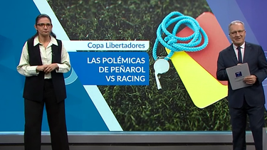 penarol recibio a racing por copa libertadores, en un partido aspero y lleno de polemicas