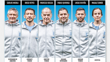 Así está conformado el cuerpo técnico del entrenador de la selección uruguaya, Marcelo Bielsa.