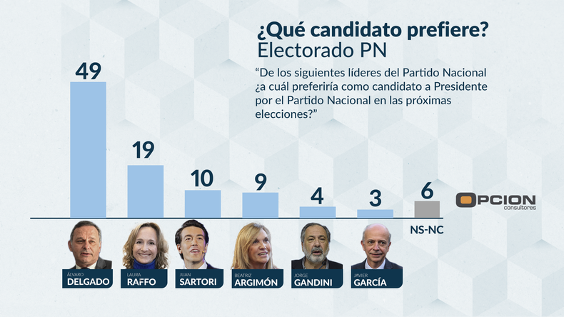 ¿Qué candidato prefiere? Electorado del Partido Nacional.