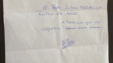 La carta del excustodio presidencial, Alejandro Astesiano.