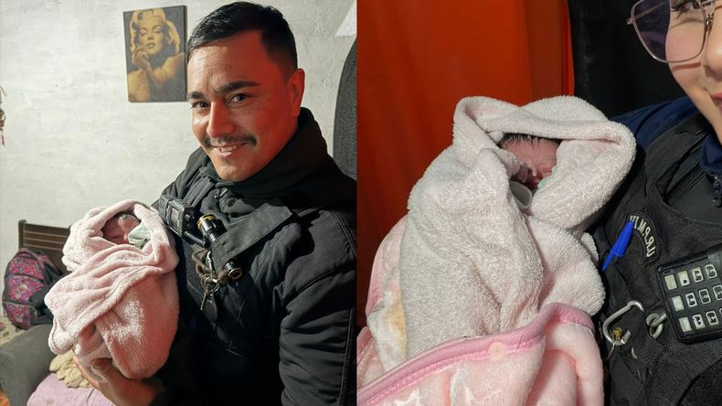 Policías ayudaron a una mujer a dar a luz en su casa en Nuevo Lecocq: madre y bebé están bien