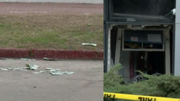 Cajero automático explotado.