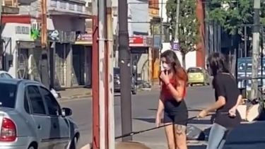 gran sorpresa: una mujer saco a pasear a su chancho en lanus y se volvio viral