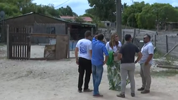 Fiscal Sandra Fleitas en el lugar de los homicidios de Pinar Norte.