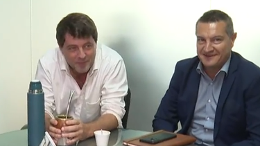 El presidente de la AUF, Ignacio Alonso, y Yimmy Álvarez, presidente de Audaf.