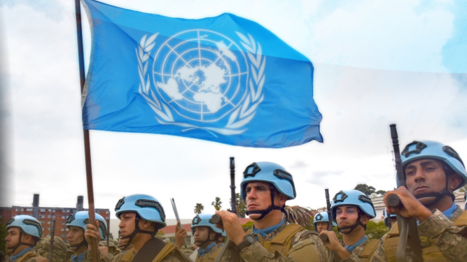 Cascos azules en misión.