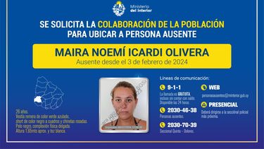 Buscan a Maira Icardi, ausente desde el 2 de febrero