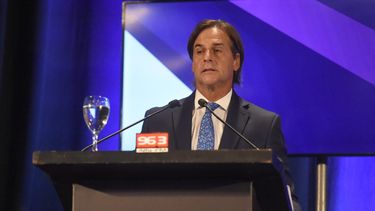 El presidente Luis Lacalle Pou en el almuerzo de ADM.