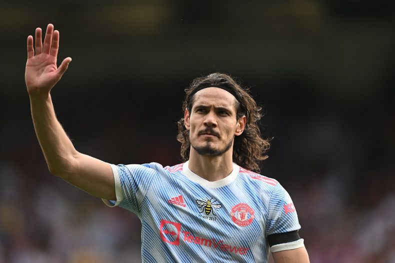 El uruguayo Edinson Cavani en Manchester.