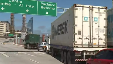 Se realizó manifestación de transportistas en el puerto de Montevideo.