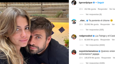 Piqué publicó una foto con Clara Chía y los comentarios hacen alusión a la letra de la última canción de Shakira.