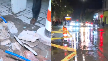 Pérdida de agua y calle inundada en Cordón.