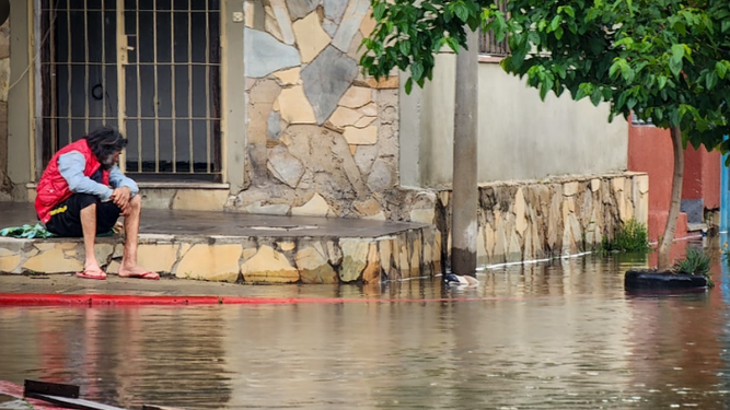 Inundación en la ciudad de Salto por crecida del río Uruguay.