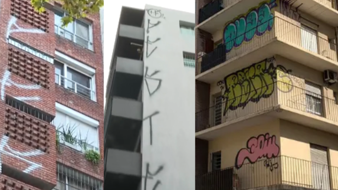 Edificios vandalizados.