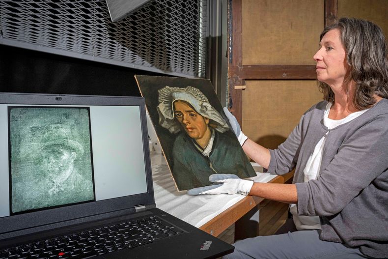 Descubren autorretrato inédito de Van Gogh detrás de otro cuadro