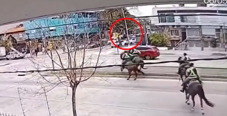 Personal de la Guardia Republicana, a caballo, detuvo a un hombre que había robado una bicicleta