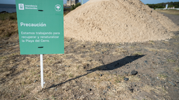 Regeneración y renaturalización de dunas en la playa del Cerro por la Intendencia de Montevideo.