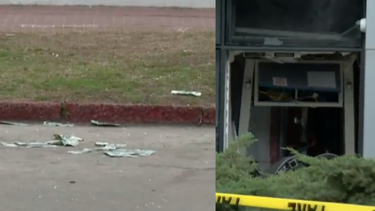 Cajero automático explotado.