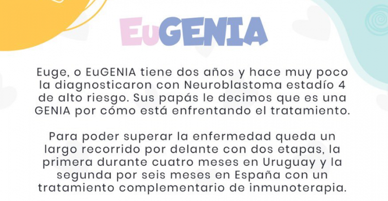 Eugenia tiene dos años y necesita la ayuda de todos