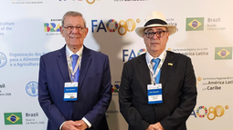 Rodolfo Nin Novoa, embajador uruguayo en Brasil y el ministro de Ganadería Alfredo Fratti.&nbsp;