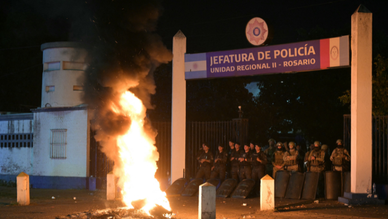 Protesta de Policías en Rosario, Argentina.&nbsp;