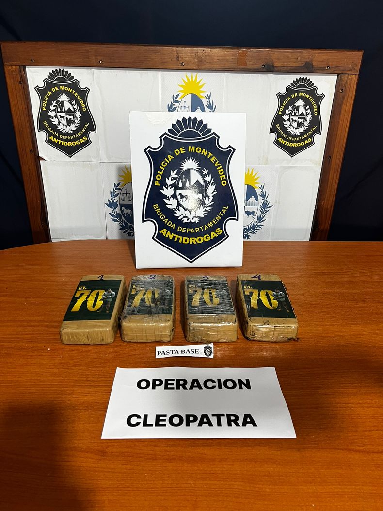 Ladrillos incautados a repartidor de bocas de droga.
