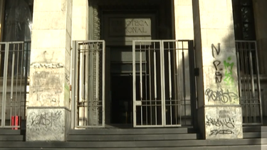 Comenzó la limpieza y restauración de la fachada de la Biblioteca Nacional