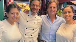 Lasagna, fotos y un mensaje: el almuerzo de Lacalle Pou en Fellini