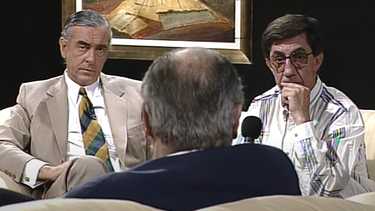 Omar Gutiérrez en un programa histórico de 1994, cuando reunió a todos los candidatos presidenciables en Canal 4.