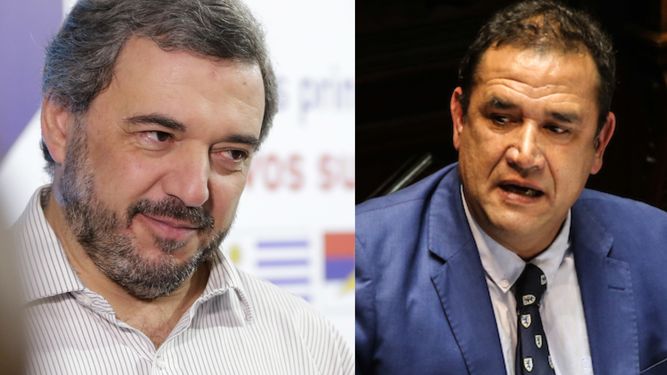 Los senadores Mario Bergara y Sebastián Da Silva.