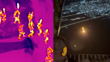 Así fue el entrenamiento nocturno de la Fuerza Aérea con visión térmica y lanzamiento de bengalas