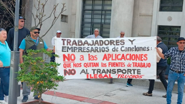 Manifestación de taxistas en Canelones.&nbsp;