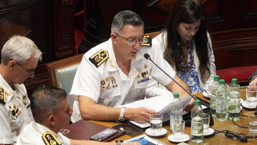 El director de la Policía Nacional, José Azambuya, en el Parlamento.