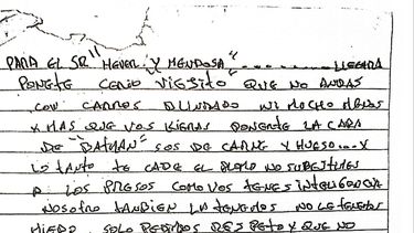 Así son las cartas con las que Coco Parentini amenazó a Heber desde prisión