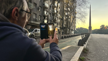 Salida del sol detrás del Obelisco.&nbsp;