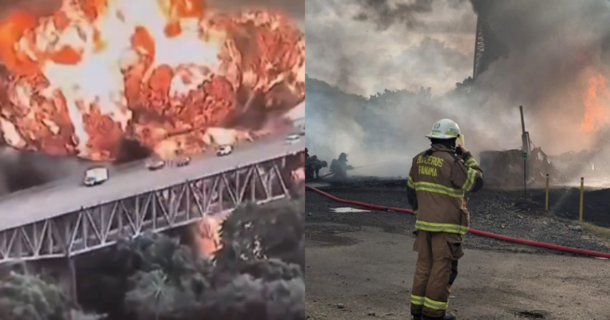 Video: así fue la explosión de un camión cisterna bajo un puente sobre el canal de Panamá que dejó un muerto