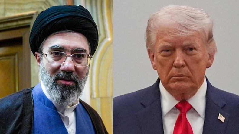 Líder Supremo de Irán, Mojtaba Jamenei, y el presidente estadounidense Donald Trump.&nbsp;