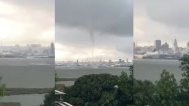 Estudiantes registraron la formación de una tromba marina en la Bahía del Cerro