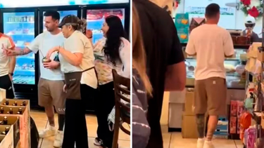 Lionel Messi alborotó a la gente al comprar en una panadería. Lionel Messi alborotó a la gente al comprar en una panadería.