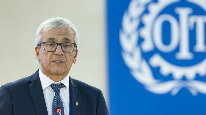 Juan Castillo frente a la OIT.